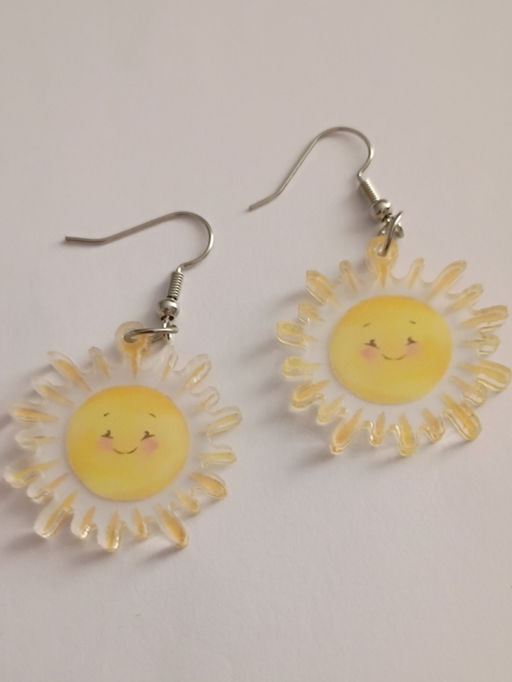 Sunny Smile Yellow Sun Earrings - Women's Accessories